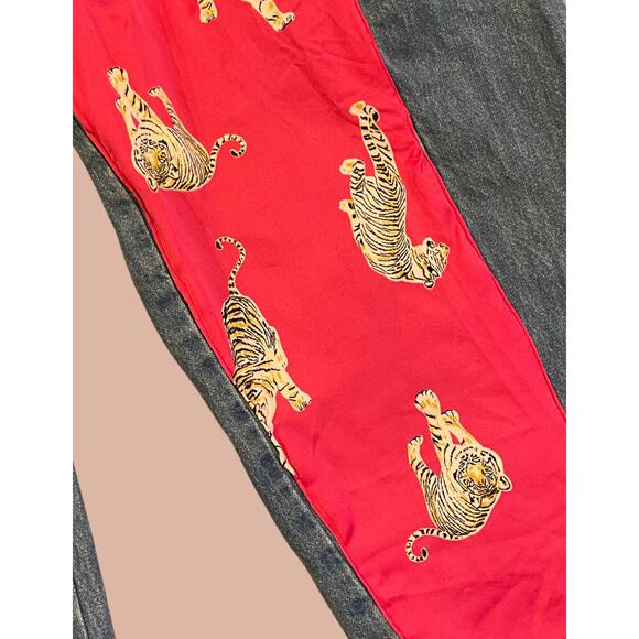 Size 4 Upcycled Tiger Jeans Boho Indie Funky - Picture 5 of 5
